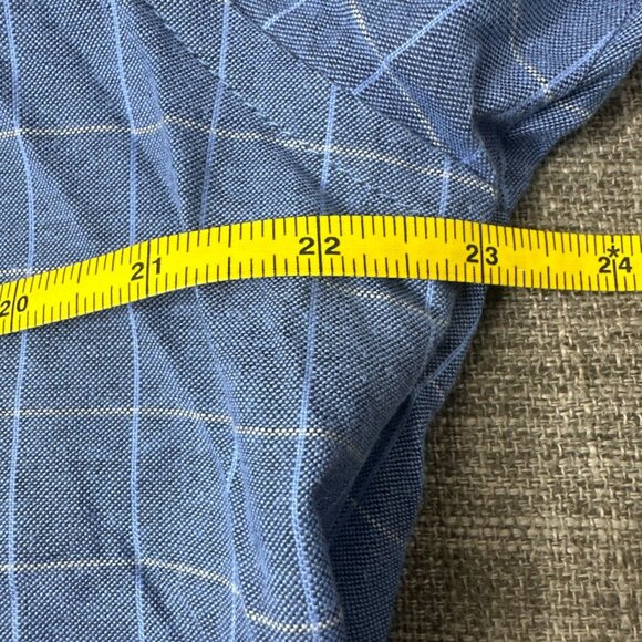 Van Heusen Men Button Down Shirt Medium (15-15 1/2) Blue White Dress Casual - Picture 5 of 6